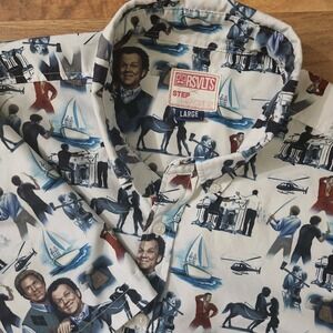 RSVLTS The Road To Catalina Step Brothers Kunuflex Button Shirt SS Size Large